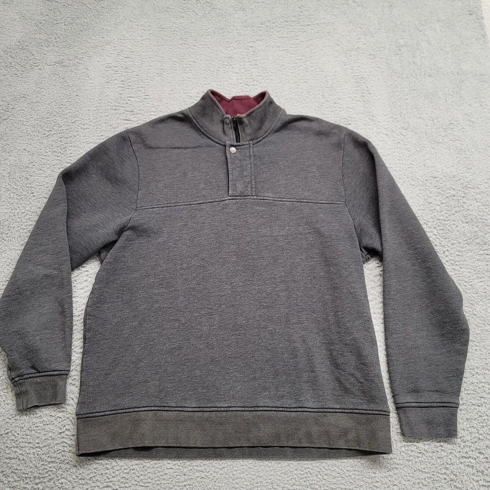 Orvis Jacket Mens‎ XL Gray 1/4 Zip Outdoors Casual Camp Banded Waist Stretch